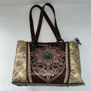 Montana West Western Style Concealed Carry Tooled Leather Handbag Purse Cute